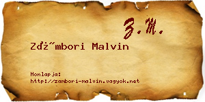 Zámbori Malvin névjegykártya